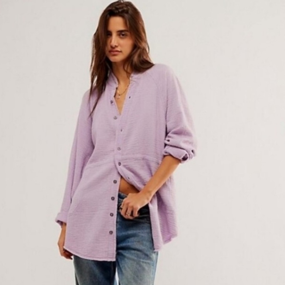 We The Free Summer Daydream Buttondown in Lilac
